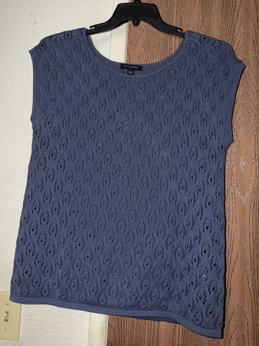Banana Republic Heather Lavender Open-Knit Crew Sweater - Picture 7 of 7
